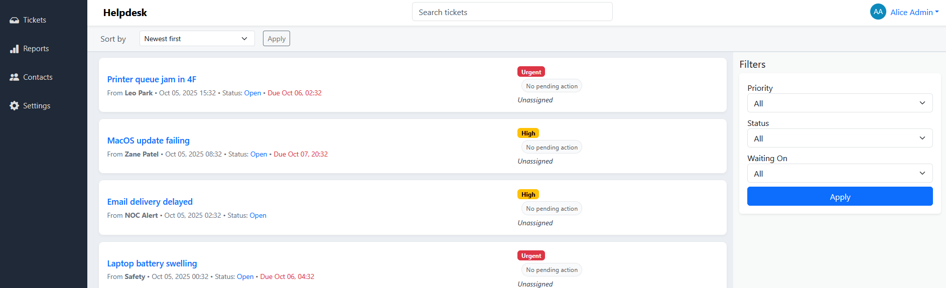 DeskHarmony dashboard preview